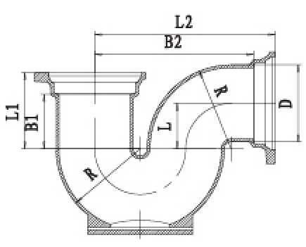 B型帶門P型存水彎結構圖