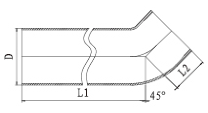W型45度加長彎頭結構圖